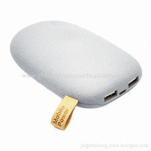 10,400mAh Fashionable Li-cell Dual-USB Port Power Banks, Long Standby Time/Various Colors Available